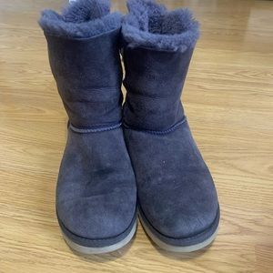 Purple Uggs with fabric bows